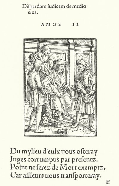 Den korrupte dommeren (gravering) av Hans (after) Holbein the Younger