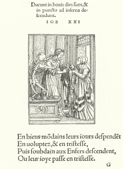Grevinnen eller bruden (gravering) av Hans (after) Holbein the Younger