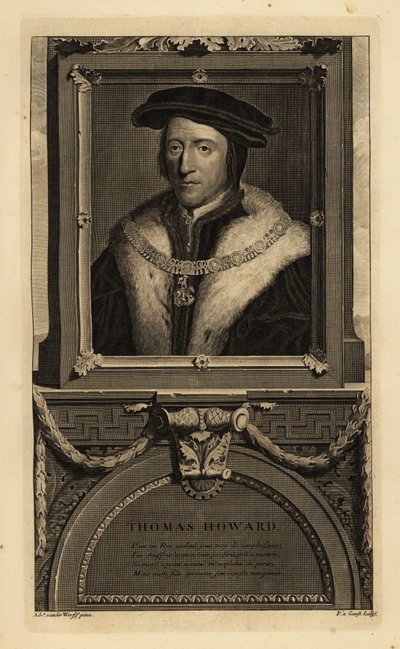 Thomas Howard, tredje hertug av Norfolk (1473-1554) (gravering) av Hans (after) Holbein the Younger