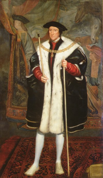 Thomas Howard, Third Duke of Norfolk, Wearing the Collar of the Garter (olje på lerret) av Hans (after) Holbein the Younger