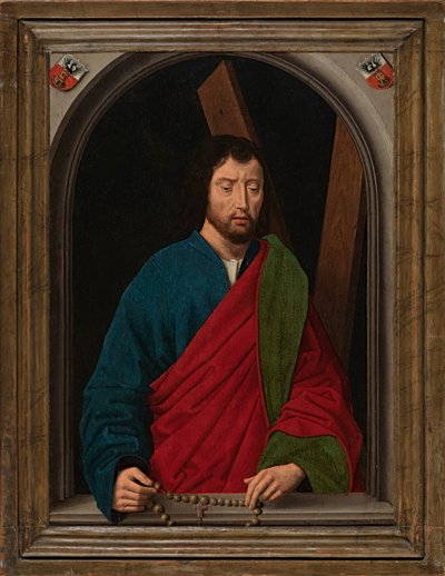 St. Andrew, ca. 1491-1519 (olje på panel) av Hans (after) Memling