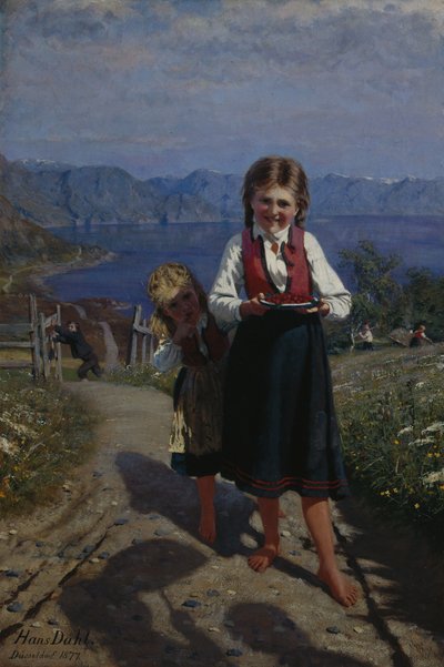 To søstre med jordbær av Hans Andreas Dahl