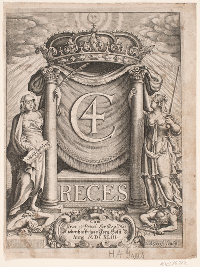 Tittelside for Christian IV Reces 1643 av Hans Andreas Greys