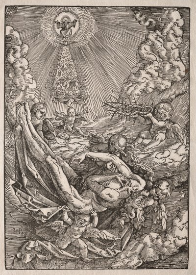 Kristus båret til himmelen av engler, ca. 1515-1517. av Hans Baldung