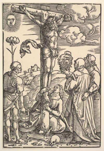 Kristus på korset med jomfruen og de hellige Longinus, Maria Magdalena og Johannes, 1505. av Hans Baldung
