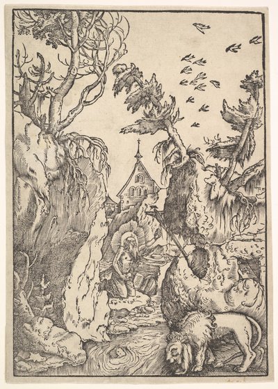 St. Hieronymus i ørkenen, ca. 1511. av Hans Baldung