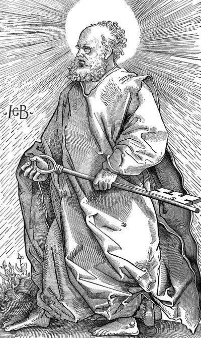 St Peter holder sitt symbol på en nøkkel, c1490-1550 av Hans Baldung