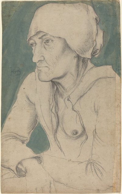Halvfigur av en gammel kvinne med lue av Hans Baldung Grien