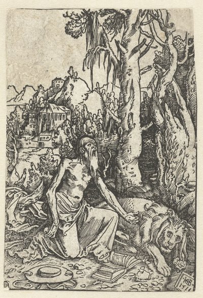Saint Hieronymus som en angrende i ørkenen av Hans Baldung Grien