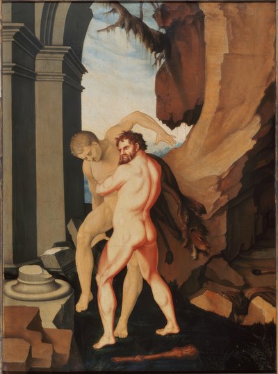 Hercules og Antaeus av Hans Baldung Grien