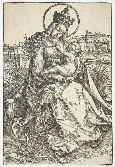 Madonna og barn på en gresskledd benk av Hans Baldung Grien