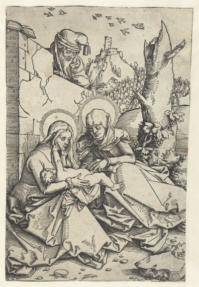 Maria og barn med Anna og Josef Anna i Drieën og Joseph av Hans Baldung Grien
