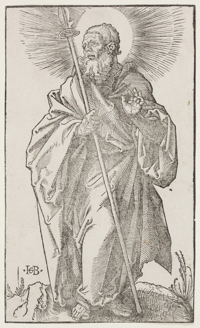 St Thomas, fra "The Large Apostles", ca. 1519 (tresnitt) av Hans Baldung Grien
