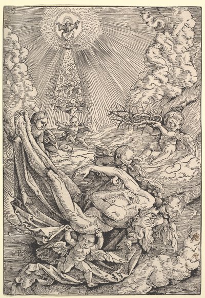 Kristi legeme båret av engler mot himmelen, 1516 av Hans Baldung Grien