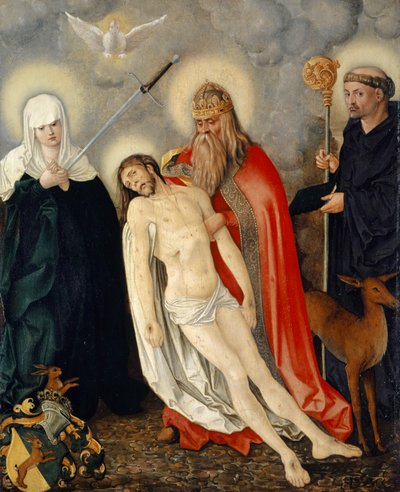 Den hellige treenighet mellom sorgens frue og Saint Giles, ca. 1513-16 av Hans Baldung Grien