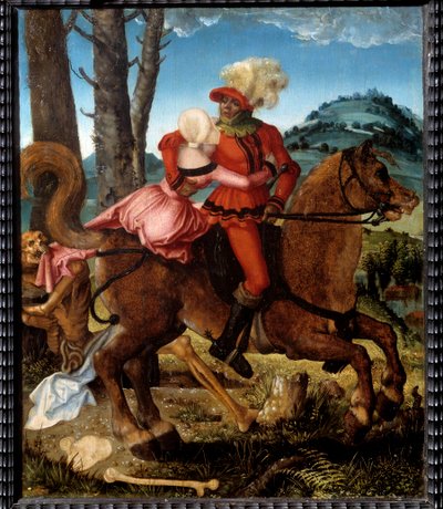 Ridderen, jenta og døden Døden Døden er representert i allegorisk form Maleri av Hans Grien Baldung (1484/85-1545) 1500-tallet Søn. 035x0,29 m. av Hans Baldung Grien