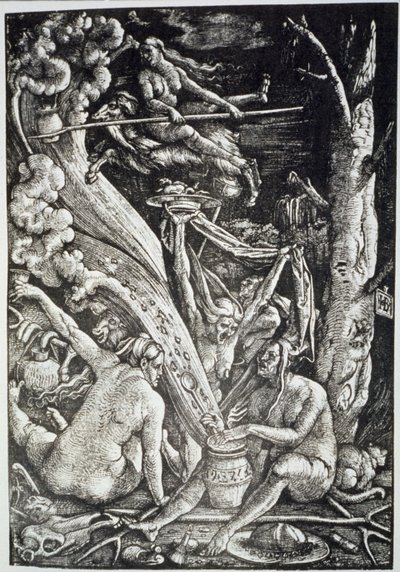 Heksene på sabbaten, etter Hans Baldung Grien, illustrert i en magihistorie publisert sent på 1800-tallet av Hans Baldung Grien