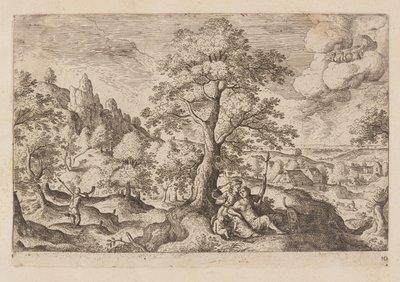 Tavle 10, fra Landskap med scener fra Det gamle og Det nye testamentet og Ovids metamorfoser av Hans Bol