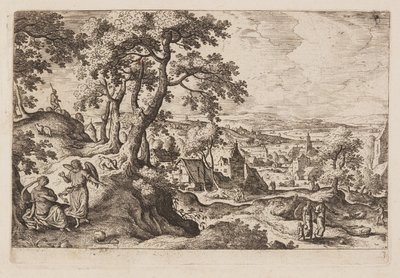Tavle 3, fra Landskap med scener fra Det gamle og Det nye testamentet og Ovids metamorfoser av Hans Bol