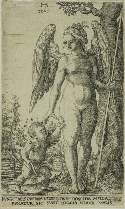 Cupid som bringer og honeycomb til Venus av Hans Brosamer