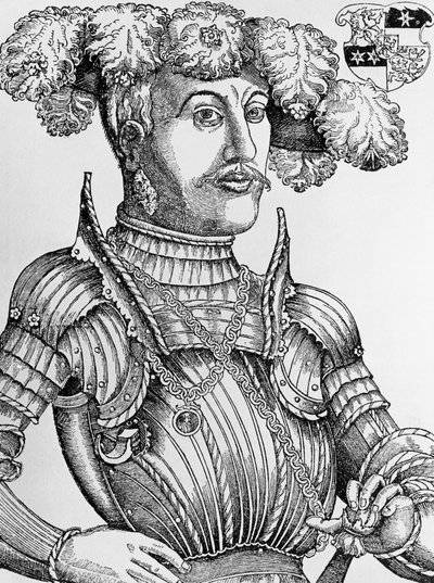 Portrett av Philip I, Landgrave of Hessen, kjent som Magnanimous (1504-1567), gravering av Hans Brosamer (1495-1554) av Hans Brosamer
