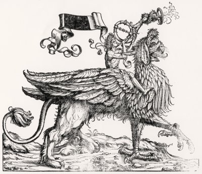 A Mounted Griffin, fra Maximilians Triumphal Procession, ca. 1516-18 av Hans Burgkmair