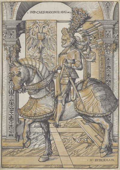 Ridesportrett av keiser Maximilian I, 1508 av Hans Burgkmair