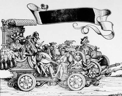 The Musical Entourage, fra Maximilians Triumphal Procession, ca. 1516-18 av Hans Burgkmair