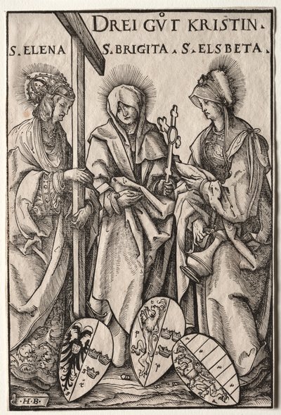 De tre kristne heltinner: Saints Helen, Bridget og Elizabeth. av Hans Burgkmair