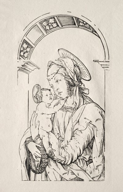 Jomfruen med barnet under en bue, 1508. av Hans Burgkmair