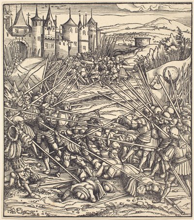 Battle of the Foot Soldiers med lanser av Hans Burgkmair I