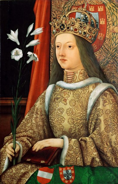 Portrett av Eleanor av Portugal 1434-1467, den hellige romerske keiserinne, etter 1468 av Hans Burgkmair the Elder