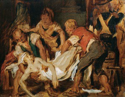 Gjenoppretting av kroppen til Jean-Paul Marat av Hans Canon