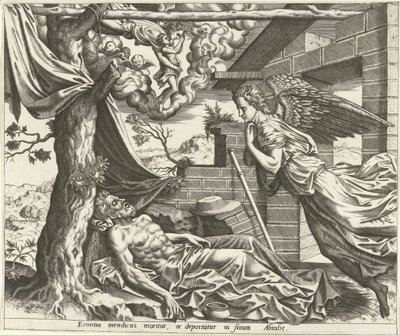 Lasarus død The History of Lazarus and the Rich Man (serietittel) av Hans Collaert (I) (possibly)