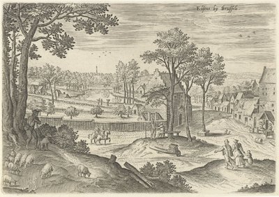 Utsikt over Ixelles Ixelles nær Brussel (tittel på objekt) Severdigheter fra Brussel-området (serietittel) av Hans Collaert (I)