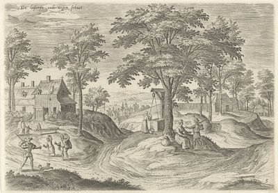 Utsikt over Scheut .s spedalske hus The laserije en route schuet (tittel på objekt) Severdigheter fra Brussel-området (serietittel) av Hans Collaert (I)