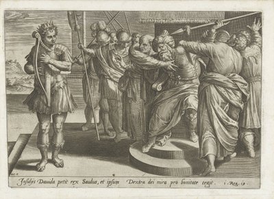 Saul prøver å drepe David David og Saul (serietittel) av Hans Collaert (I)