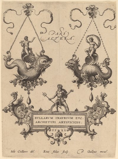 Tittelplate med design for anheng av Hans Collaert the Elder