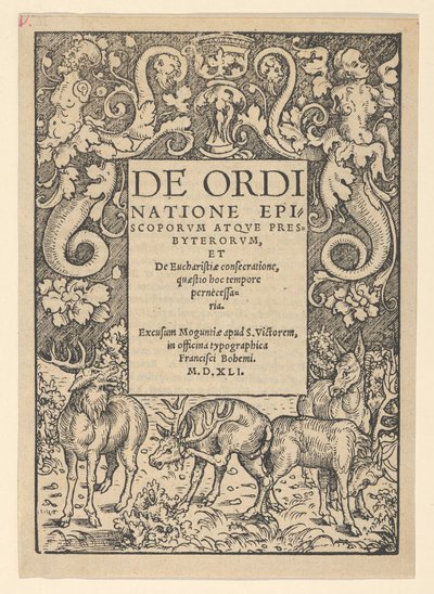 Tittelkant med Three Stags and a Hind, tidlig på 1500-tallet. av Hans Cranach