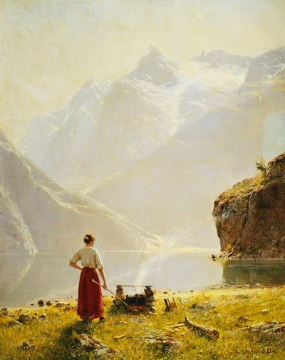 En sommerdag i en norsk fjord av Hans Dahl