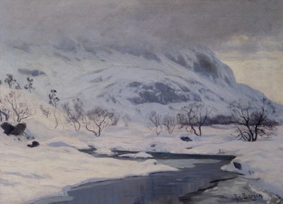 Fjelllandskap, vinter av Hans Fredrik Henriksen Borgen