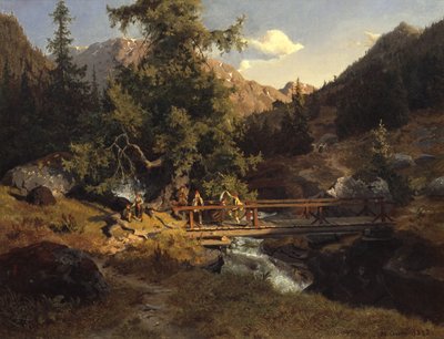 Folkedans på brua av Hans Gude