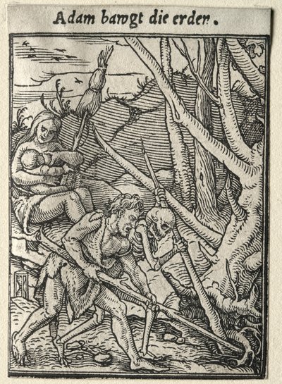 Dødedansen: Adam Tilling the Ground. av Hans Holbein