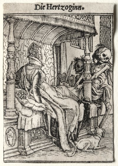 Dødedansen: Hertuginnen. av Hans Holbein