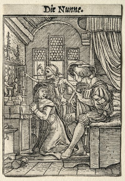 Dødedansen: Nonnen. av Hans Holbein