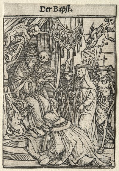 Dødedansen: Paven. av Hans Holbein