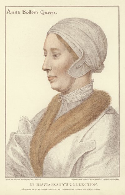 Anne Boleyn, dronning av England (akvatint) av Hans Holbein der Jüngere