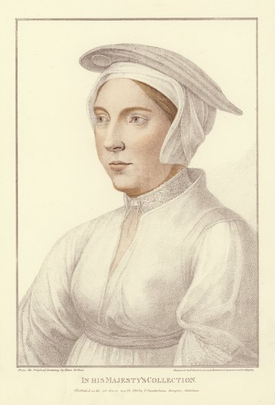 Anonym kvinne (akvatint) av Hans Holbein der Jüngere