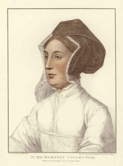 Anonym kvinne (akvatint) av Hans Holbein der Jüngere
