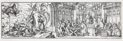 Anti-katolsk karikatur som fordømmer korrupsjonen til paven av Hans Holbein der Jüngere